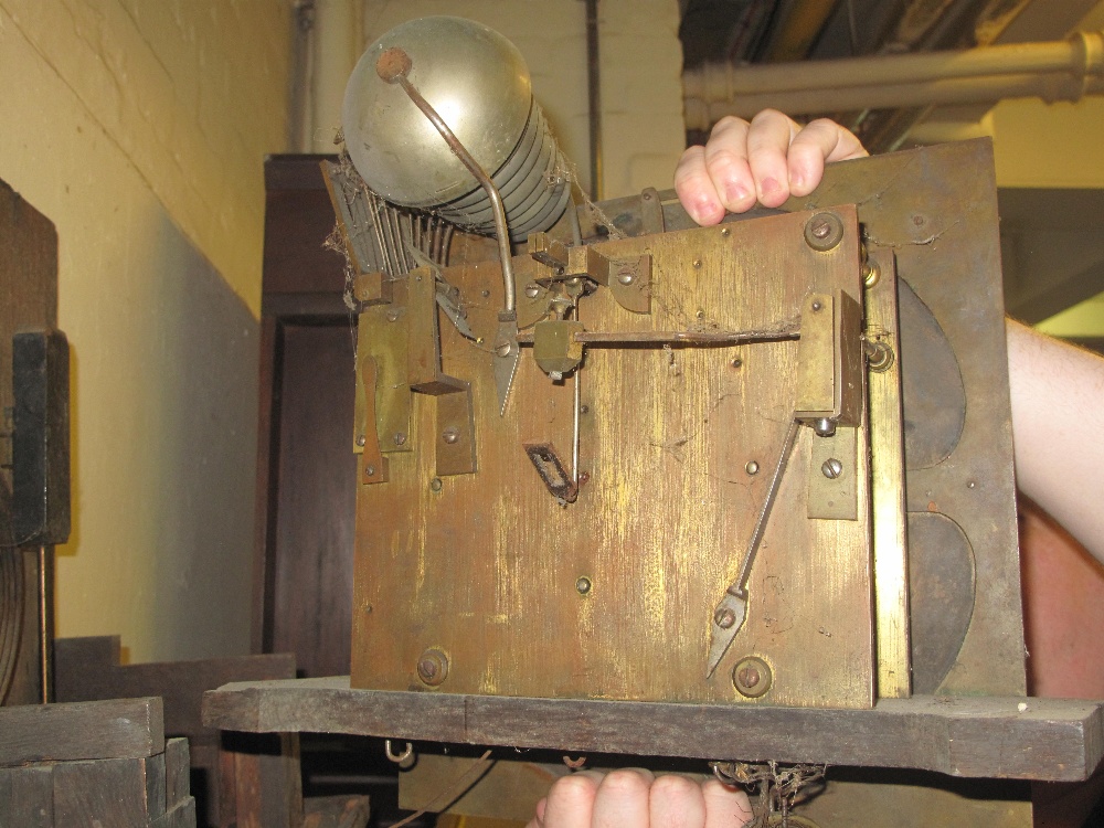 18TH CENTURY THREE TRAIN OAK LONG CASE CLOCK, face marked: 'Thomas Lister of Halifax', the case with - Image 5 of 5