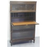 EARLY 20TH CENTURY OAK GLOBE WERNICKE SECTIONAL BUREAU BOOKCASE,