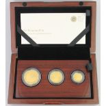 THE BRITANNIA 2016 UK PREMIUM THREE COIN GOLD PROOF SET, limited edition no. 27/70, comprising: £