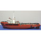 WELL MADE SCALE MODEL OF THE ANCHOR HANDLING TUG/SUPPLY VESSEL 'AZZIZ'. Uncased. 110cm approx. (B.P.