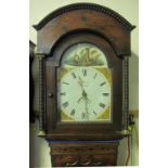 LATE 18TH CENTURY WELSH OAK 30 HOUR LONG CASE CLOCK, marked: J. Jenkins, Cardigan, the case with