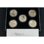 2006 BRITANNIA GOLDEN SILHOUETTE COIN COLLECTION in original box with certificate, the five coins