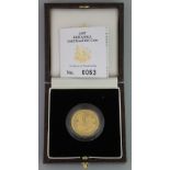 1997 BRITANNIA GOLD PROOF £25 COIN, 8.513g, limited edition presentation no. 63/2500, in original