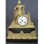 19TH CENTURY FRENCH ORMOLU MANTEL CLOCK, the face marked: Marc of Paris, and the naturalistically