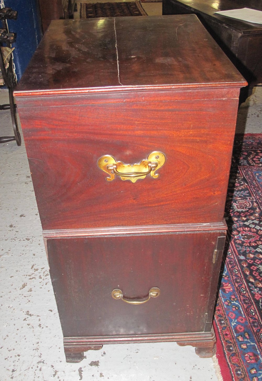 18TH CENTURY MAHOGANY TWO STAGE CHEST UPON CUPBOARD, - Image 5 of 11