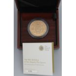 2016 UK £5 GOLD PROOF COIN celebrating the 90th Birthday of Her Majesty the Queen, limited edition