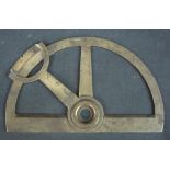 EARLY 19TH CENTURY BRASS PROTRACTOR marked: Adams, London, with adjustable arm and central cross