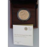 THE FIVE-SOVEREIGN PIECE, 2016, BRILLIANT UNCIRCULATED GOLD COIN, limited edition presentation no.