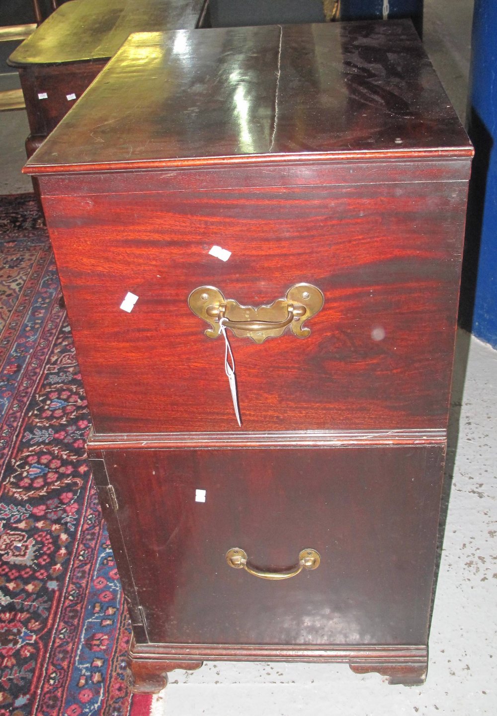 18TH CENTURY MAHOGANY TWO STAGE CHEST UPON CUPBOARD, - Image 4 of 11