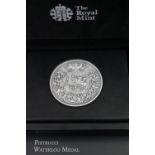 ROYAL MINT LIMITED EDITION PISTRUCCI WATERLOO MEDAL, struck in silver, in original fitted box with