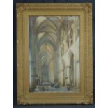 V.P. SELLS, (British, born 1900), Cathedral study, 'Brittany', indistinctly signed and dated.