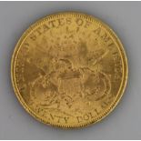 UNITED STATES OF AMERICA GOLD 1895 $20 COIN. (B.P. 24% incl. VAT) CONDITION REPORT: Nicks to rim,