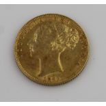 VICTORIAN GOLD SOVEREIGN, young head, shield back, dated: 1869. (B.P. 24% incl. VAT) CONDITION