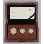 THE SOVEREIGN 2017 PREMIUM THREE COIN GOLD PROOF SET, limited edition number 42/450,
