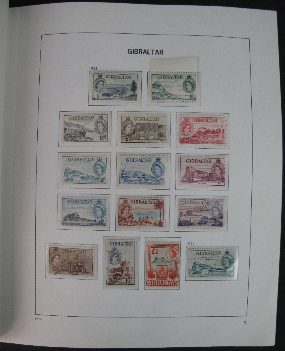 POSTAGE STAMPS: GIBRALTAR FINE MINT AND USED COLLECTION in two Davo printed albums, 1886 to 2012