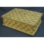 FRENCH 17TH CENTURY STYLE GILT METAL CASKET, of rectangular form with hinged cover,