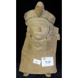 Antique pottery figurehead depicting female, possibly South American. (B.P. 24% incl.