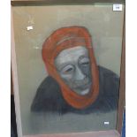 Francis Cohen, (British, 20th Century), 'The Red Headdress', pastels, labelled verso.