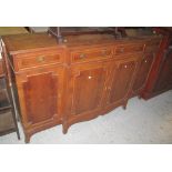 Reproduction yew wood break front sideboard. (B.P. 24% incl.