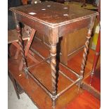 Early 20th Century stained oak, rectangular, barley twist occasional table. (B.P. 24% incl.