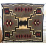 Hand woven Navajo Storm pattern small rug. (B.P. 24% incl.