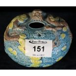 Chinese enamelled and moulded baluster shaped jar,