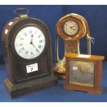 Late 19th Century French arch topped mantel clock with loop handle,