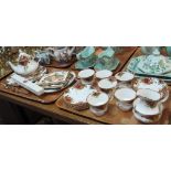 Two trays of Royal Albert bone china 'Old Country Roses' teaware and other items comprising: