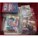 Range of Pro-set football cards in two biscuit boxes, many hundreds of cards. (B.P. 24% incl.