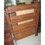 Early 20th Century oak open bookcase with pierced clover decoration. (B.P. 24% incl.