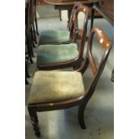 Three similar Victorian mahogany balloon back dining chairs with drop in seats. (3) (B.P. 24% incl.