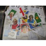 The Sun Soccer cards, large selection in biscuit tin, many hundreds. (B.P. 24% incl.