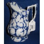 Llanelly Pottery blue and white 'Lazuli' pattern baluster shaped jug. (B.P. 24% incl.