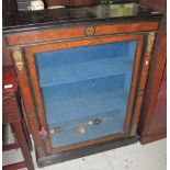 19th Century ebonised and walnut inlaid, gilt mounted, single door pier cabinet. (B.P. 24% incl.