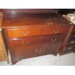 Edwardian mahogany sideboard with gallery top on bracket feet. (B.P. 24% incl.