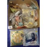 Box of assorted coins and notes to include: UK Millennium 2000 coin collection;