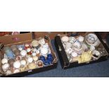 Two trays of assorted china, to include, mainly various cups, cabinet cups and saucers,