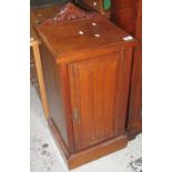 Edwardian mahogany single door pot cupboard. (B.P. 24% incl.