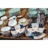 Tray of assorted china to include: 19th Century Gaudy Welsh 'Tulip' design teaware;