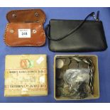 Small box containing assorted loose coins to include: crowns; purse; loose,