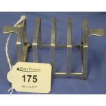 Silver four section two handled toast rack, Sheffield hallmarks, Mappin and Webb maker's mark. (B.P.