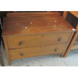 Early 20th Century oak straight front chest of two long drawers. (B.P. 24% incl.