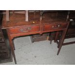 19th Century oak two drawer side table on square tapering legs. (B.P. 24% incl.