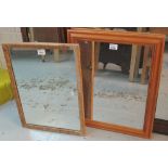 Modern pine mirror together with another rectangular mirror. (2) (B.P. 24% incl.