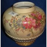 Royal Worcester porcelain baluster shaped pot pourri jar with relief gilded caned decoration and