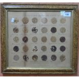 A framed collage being a collection of grass and clover seeds dated 1910. Framed and glazed. (B.P.