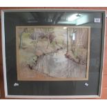 Frank H Davis river scene, signed and dated 81, watercolours. Framed and glazed. (B.P. 24% incl.