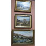B. J Wilson (20th Century, British), 'Glascombe', 'Black Mountains', signed oils on board.