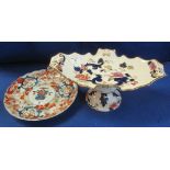 Japanese Imari porcelain scalloped edge shallow dish,