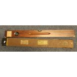 John Rabone and Sons wooden and brass bound large spirit level in original box. (B.P. 24% incl.